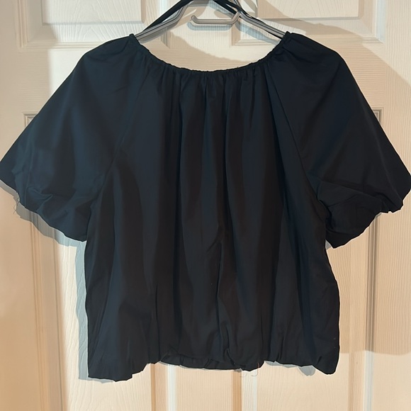NWT ladies black size Large short sleeve peasant Blouse by Anthropologie - Picture 10 of 13